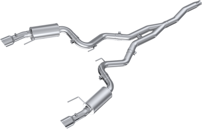 2019-2025 Mustang Cat-Back, Dual Rear Exit Exhaust, S7274BLK